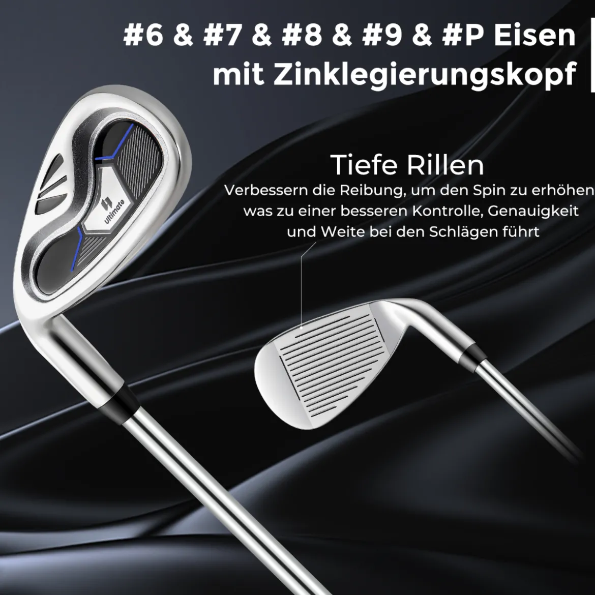 Komplette Golfschläger- & Taschenset für Linkshänder Herren tragbare leichte Golf-Standtasche