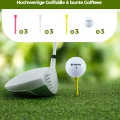 Komplettes Golf Geschenkset für Damen Golf-Zubehör Set mit 3 Golfbällen Golfgeschenk in Geschenkbox