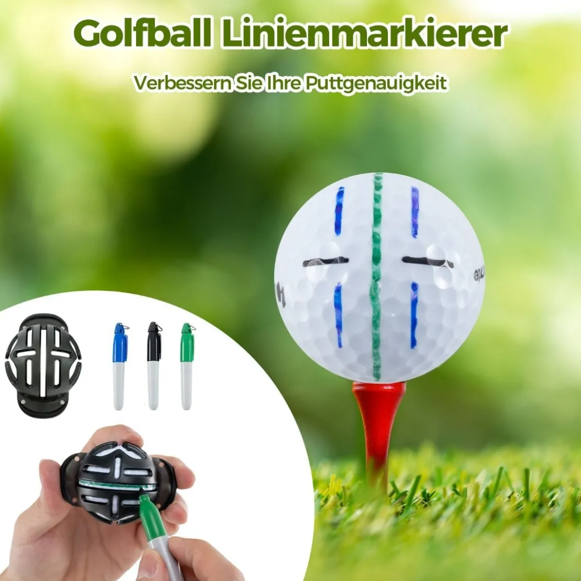 Komplettes Golf Geschenkset für Damen Golf-Zubehör Set mit 3 Golfbällen Golfgeschenk in Geschenkbox