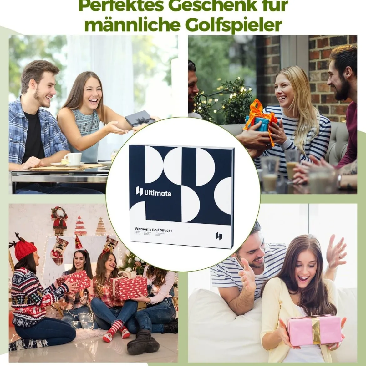 Komplettes Golf Geschenkset für Damen Golf-Zubehör Set mit 3 Golfbällen Golfgeschenk in Geschenkbox