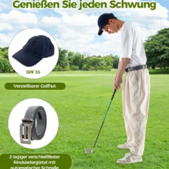 Komplettes Golf Geschenkset für Herren Golf-Zubehör Set mit 3 Golfbällen Golfgeschenk in Geschenkbox