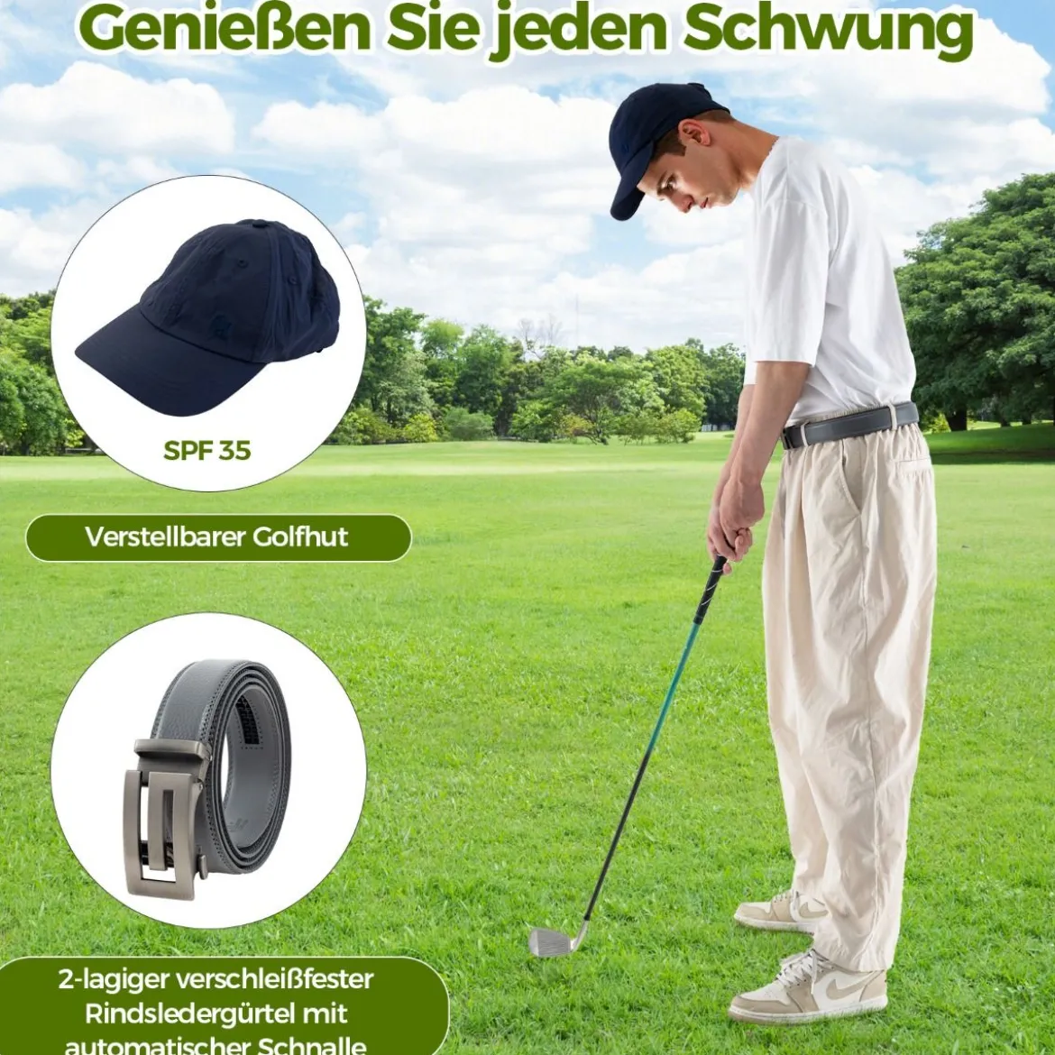 Komplettes Golf Geschenkset für Herren Golf-Zubehör Set mit 3 Golfbällen Golfgeschenk in Geschenkbox