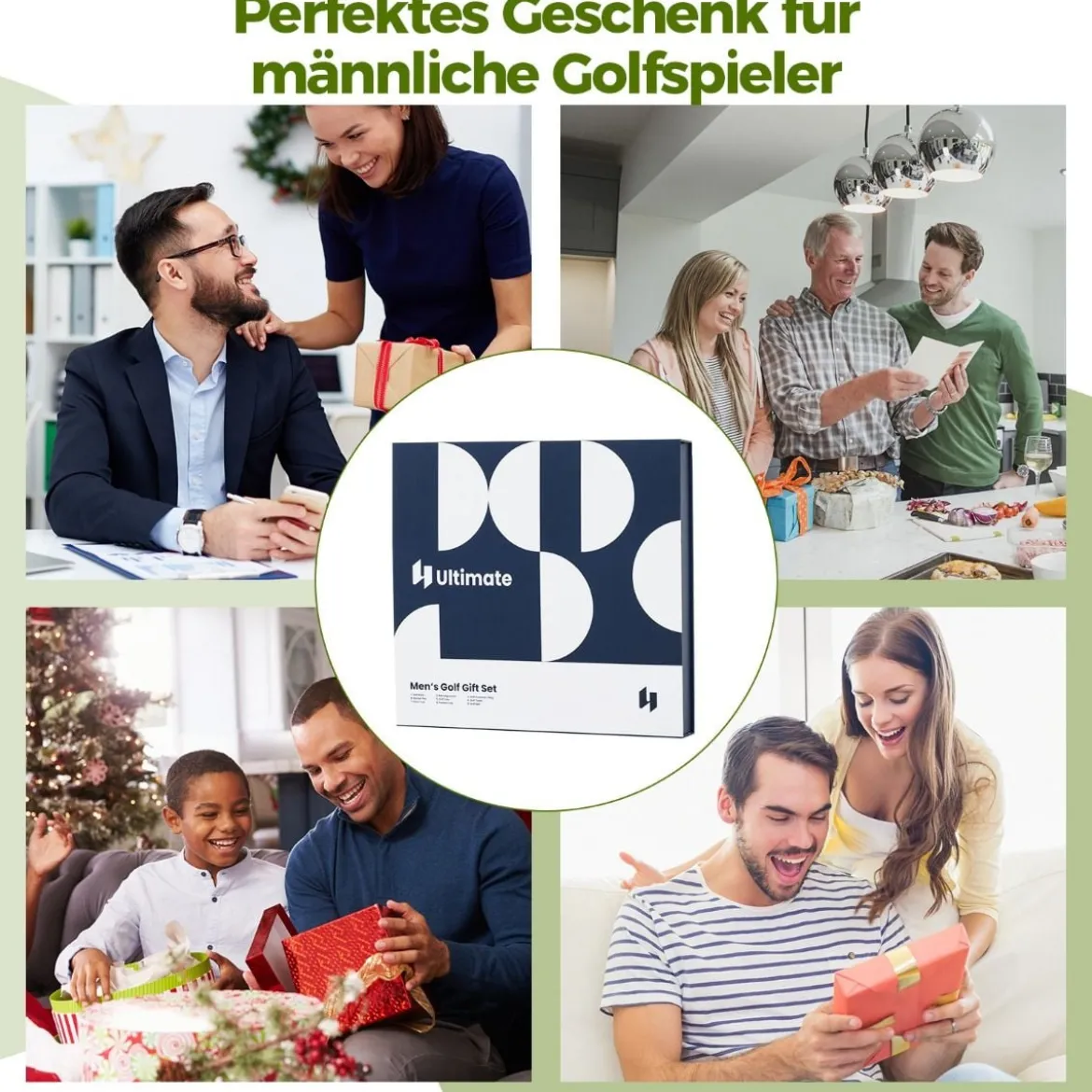 Komplettes Golf Geschenkset für Herren Golf-Zubehör Set mit 3 Golfbällen Golfgeschenk in Geschenkbox