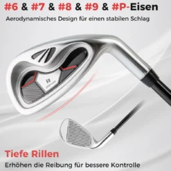 Komplettes Golfschläger-Set Rechtshändig für Damen Golfschlägersätze mit Tragetasche Rot