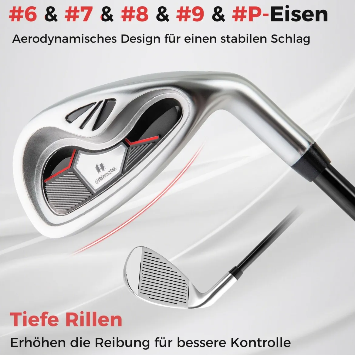 Komplettes Golfschläger-Set Rechtshändig für Damen Golfschlägersätze mit Tragetasche Rot
