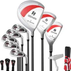 Komplettes Golfschläger-Set Rechtshändig für Damen Golfschlägersätze mit Tragetasche Rot
