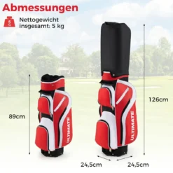 Komplettes Golfschläger-Set Rechtshändig für Damen Golfschlägersätze mit Tragetasche Rot
