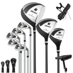 Komplettes Herren Golfschläger Set 9 Teilige Golfschlägersätze Rechtshändig mit Regenhaube