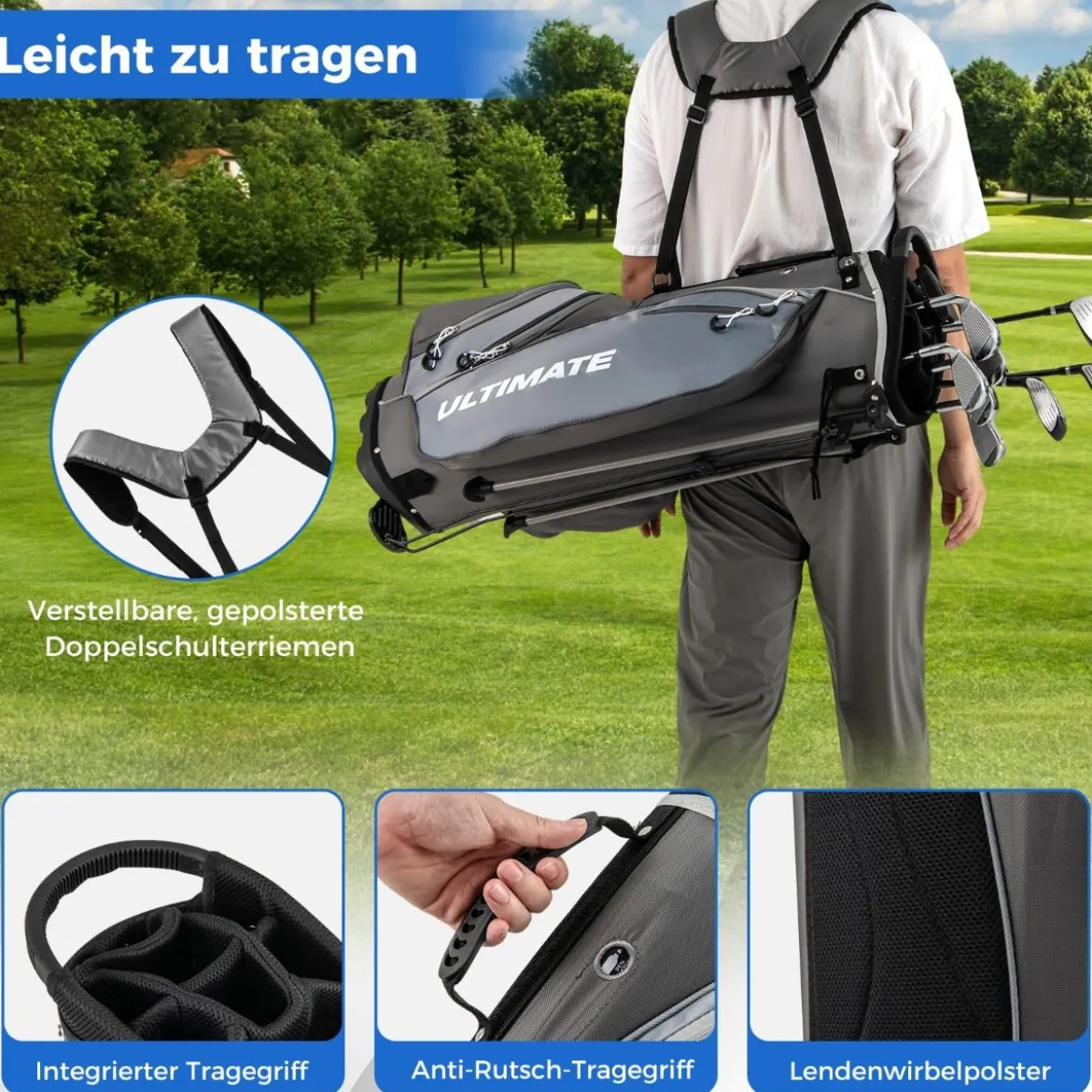 Komplettes Herren Golfschläger Set 9 Teilige Golfschlägersätze Rechtshändig mit Regenhaube