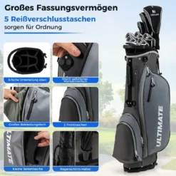 Komplettes Herren Golfschläger Set 9 Teilige Golfschlägersätze Rechtshändig mit Regenhaube