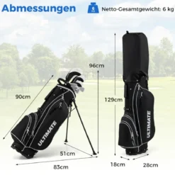 Komplettes Herren Golfschläger Set 9 Teilige Golfschlägersätze Rechtshändig mit Regenhaube