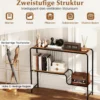 Konsolentisch Flurtisch mit 2 Ablageflächen und Metallrahmen Eingangstisch mit verstellbaren Füßen 99 x 27 x 79 cm