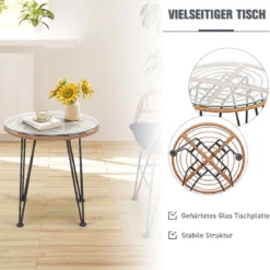 Korbmöbel-Set3-Teiliges Modernes Bistro-Set für die Terrasse