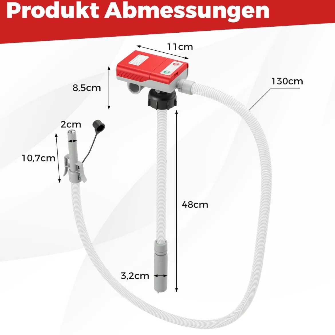Kraftstoff Umfüllpumpe 3,8 GPM mit Auto-Stopp-Sensor elektrische Kraftstoffpumpe mit 3 Größen Adaptern