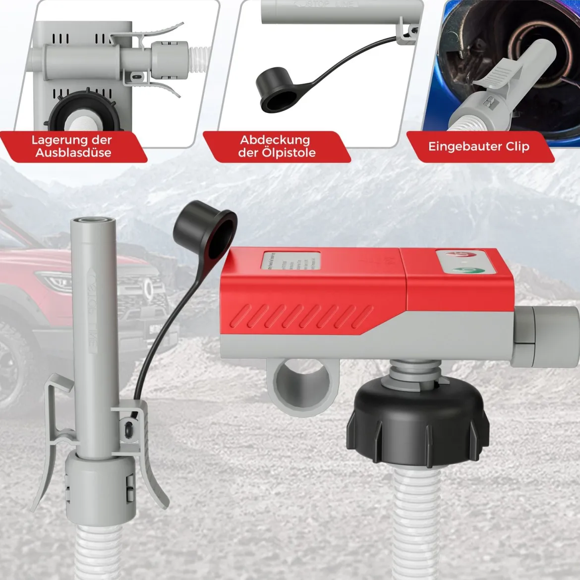 Kraftstoff Umfüllpumpe 3,8 GPM mit Auto-Stopp-Sensor elektrische Kraftstoffpumpe mit 3 Größen Adaptern