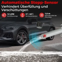 Kraftstoff Umfüllpumpe mit Auto-Stopp-Sensor & 3 Größen Adaptern Elektrische Kraftstoffpumpe