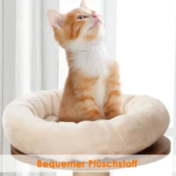 Kratzbaum Holz Katzenbaum Katze Höhle Kletterbaum mit waschbaren Kissen Katzenkratzbaum