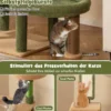 Kratzbaum Kaktus Katzenbaum mit Plattformen Bürste Spielzeug Sisalseil Grün + Braun