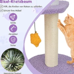 Kratzbaum Katzenbaum mit Katzenhöhle niedlicher Katzenkratzbaum 68 x 48 x 167 cm
