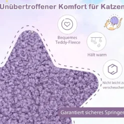 Kratzbaum Katzenbaum mit Katzenhöhle & Hängematte & Spielzeug Lila+Rosa 59 x 49 x 140 cm