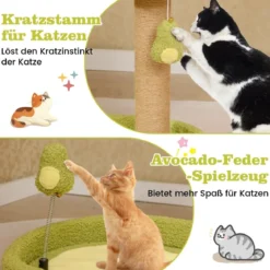 Kratzbaum Klein 50cm hoch Katzenbaum im Avocado-Optik Katzenkratzbaum Grün