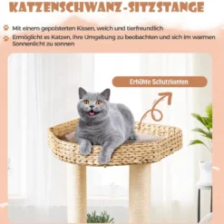 Kratzbaum mit Katzenhöhle & Plattformen & Ball & Sitzstange & Kissen Katzenbaum Kletterbaum