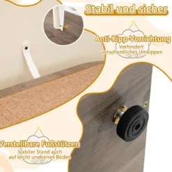 Kratzbaum mit Katzenklo Schrank Katzenschrank für Katzentoilette Katzenbaum 80 x 45 x 87,5 cm Grau