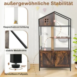 Kratzbaum mit Katzenklo Schrank Katzenschrank für Katzentoilette Katzenbaum mit Katzenhaus Braun