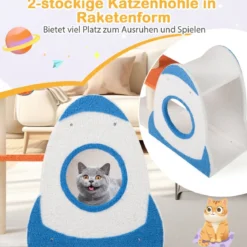 Kratzbaum mit UFO-Plattform & Sisal-Kratzsäulen Katzenkratzbaum Katzenbaum Kletterbaum
