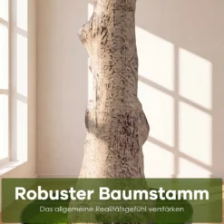 Kunstbaum Realistische Kunstpflanze mit 25 Üppige Zweigen & Stabiler Zementtopf 140 cm