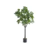 Kunstbaum Realistische Kunstpflanze mit 14 Üppige Zweigen & Stabiler Zementtopf 80 cm