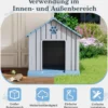 Kunststoff-Hundehütte für kleine und mittelgroße Hunde wasserfest und isoliert Indoor- und Outdoor-Hundehütte Blau