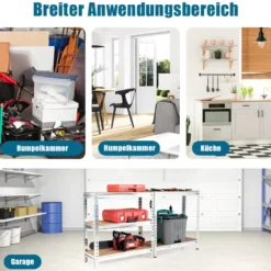 Lagerregal mit 5 Verstellbare Ablagen Schwerlastregal bis 500 kg Belastbar 150 x 75 x 30 cm