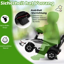 Lamborghini Rutschauto Rutschfahrzeug mit Schiebstange & Stauraum Schiebeauto mit Lenkrad Weiß