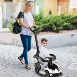 Lamborghini Rutschauto Rutschfahrzeug mit Schiebstange & Stauraum Schiebeauto mit Lenkrad Weiß