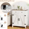 Landhaus-Sideboard mit Türen & Schublade & verstellbarem Regal Buffetschrank Küchenschrank