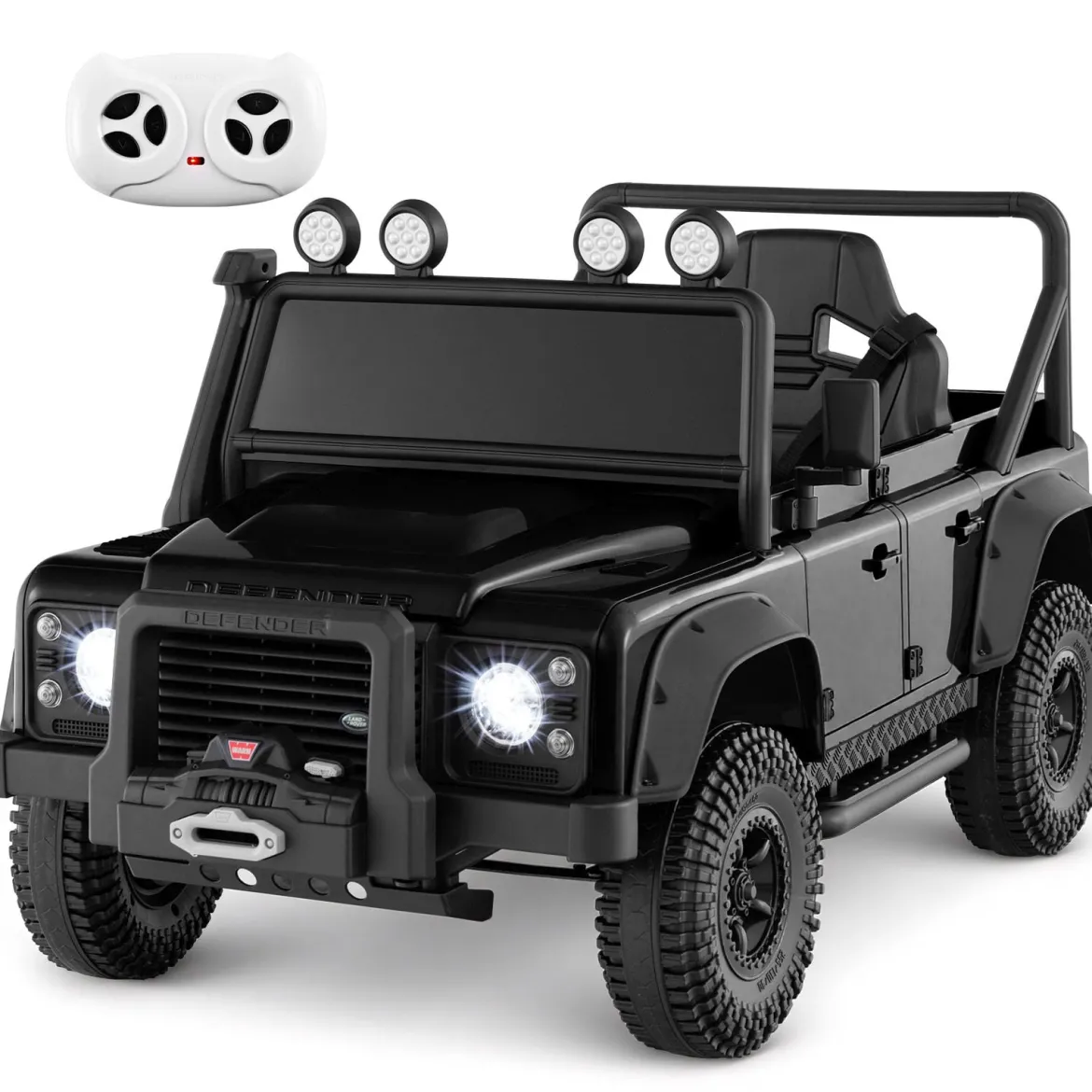 Land Rover Defender Elektroauto Kinder Elektrofahrzeug mit Eltern-Fernbedienung Schwarz