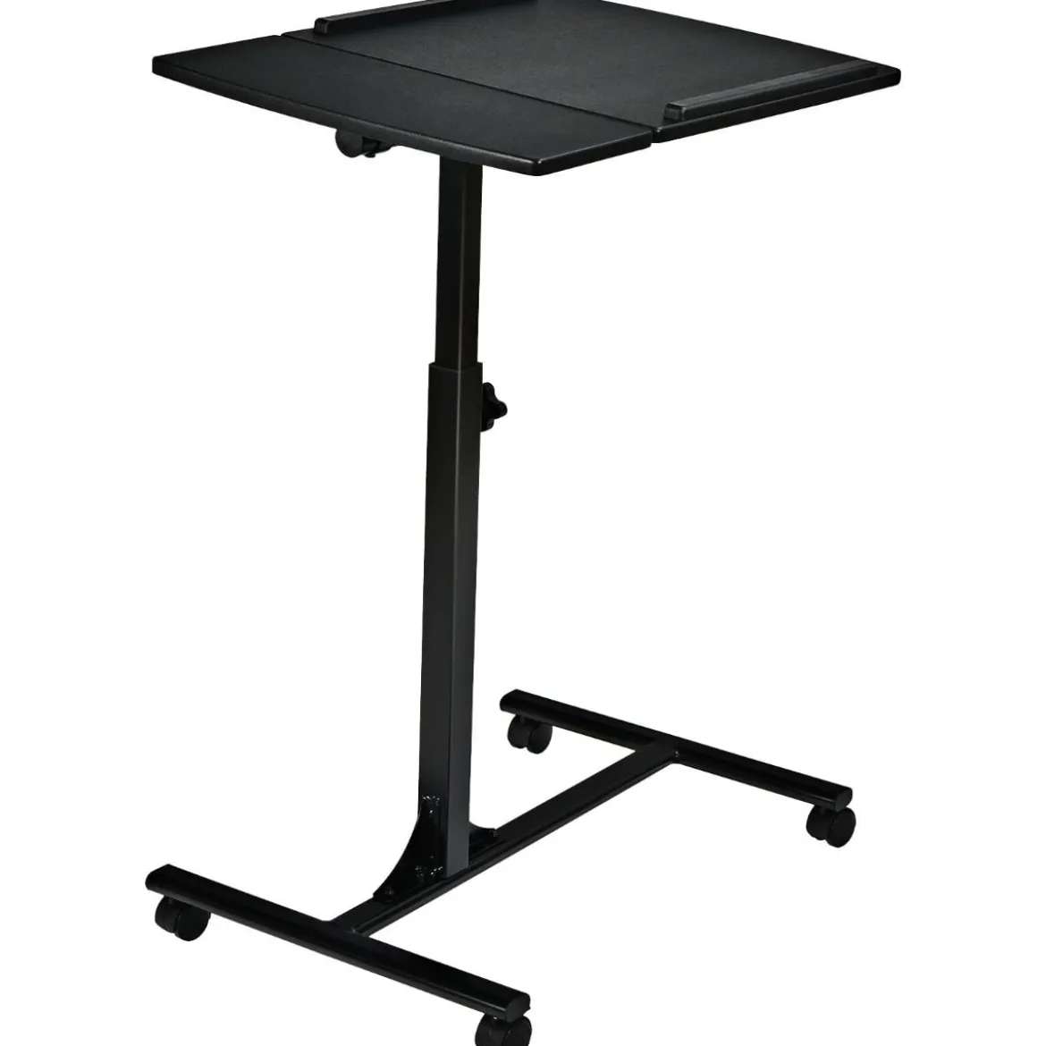 Laptoptisch Höhenverstellbarer Betttisch mit Rollen 64 x 45 x 71-93 cm Schwarz