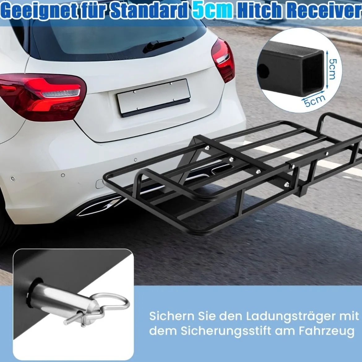 Lastenträger mit Metallkupplung & 250 kg Tragkraft Rostfreier Heckgepäckträger 120 x 50 x 14 cm