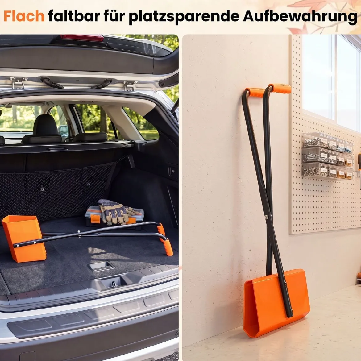 Laubgreifer mit 92 cm Langem Stiel Laubsammler mit Breite Kunststoff-Paddelgreifer & Ergonomischer Griff