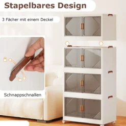 284L Aufbewahrungsboxen mit Deckel Stapelbare Aufbewahrungsbehälter mit Rollen & Türen