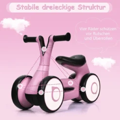 Laufrad Balance Fahrrad Balance Bike Kinderlaufrad Lauflernrad für Kinder Fahrrad Lernlaufrad ohne Pedal für Kinder 59x29x40cm Rosa