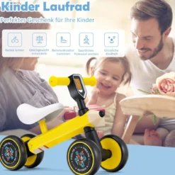 Laufrad mit 135-Grad-begrenzter Lenkung für Babys im Alter von 10–24 Monate Gelb