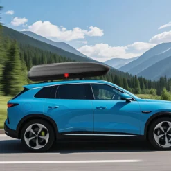 400L Auto Dachbox Abschießbarer Dachkoffer mit Zentralverriegelung & Schlüsseln & Gurten