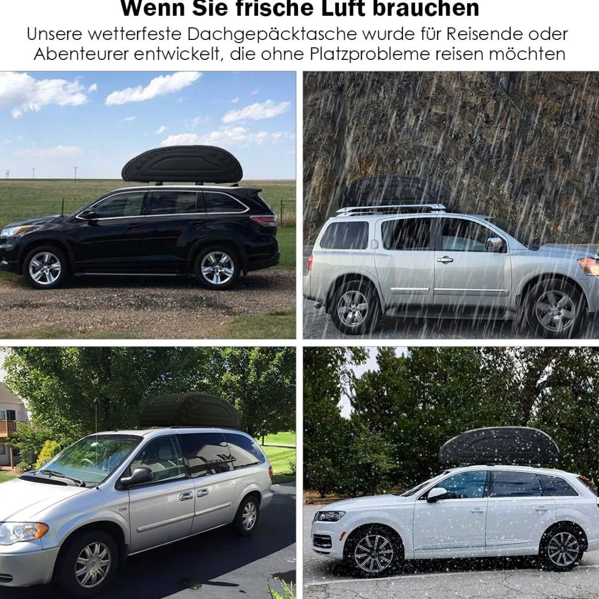 400L Auto Dachbox Dachkoffer mit Transportbändern Dachtasche Gepäckbox Dachgepäckträger Tasche