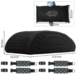 400L Auto Dachbox Dachkoffer mit Transportbändern Dachtasche Gepäckbox Dachgepäckträger Tasche