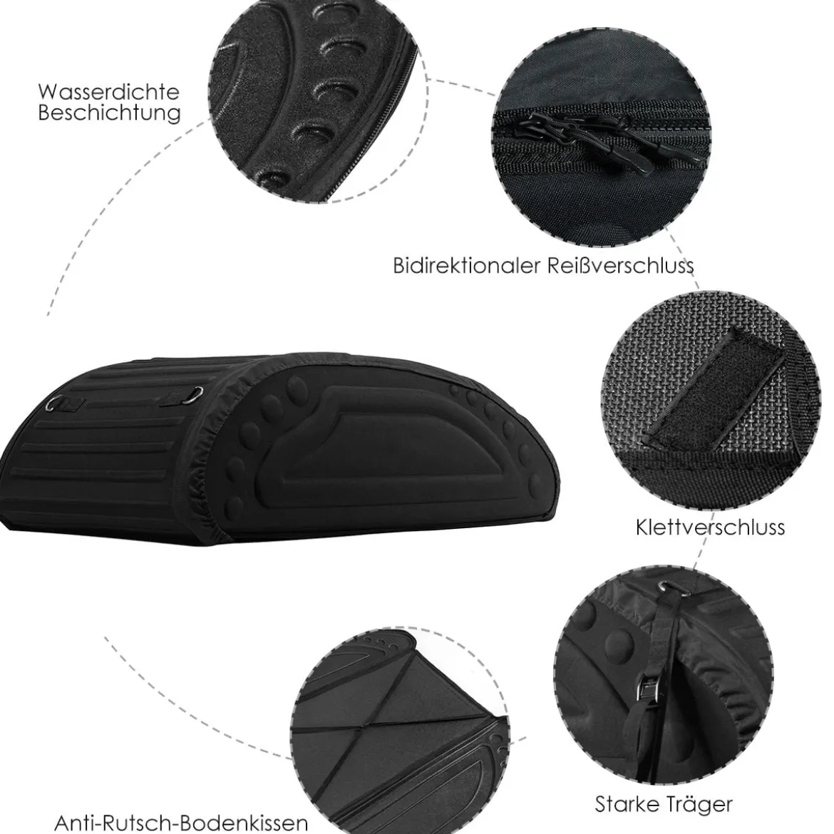 400L Auto Dachbox Dachkoffer mit Transportbändern Dachtasche Gepäckbox Dachgepäckträger Tasche