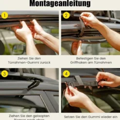 600L Dachbox für Auto mit 6 Türhaken & Zahlenschloss Rutschfester Matte & Tragetasche Dachkoffer Gelb