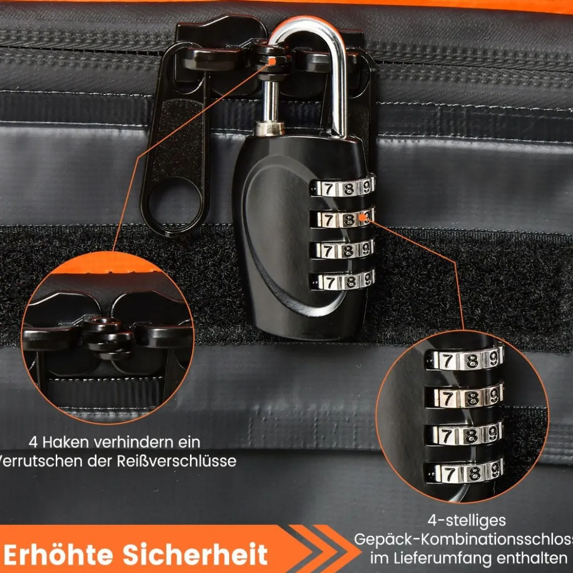 420 L Dachbox für Auto mit Zahlenschloss & 6 Türhaken & Anti-Rutsch-Matte Wasserdichter Dachkoffer