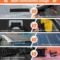 420 L Dachbox für Auto mit Zahlenschloss & 6 Türhaken & Anti-Rutsch-Matte Wasserdichter Dachkoffer